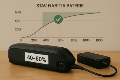 Skladovanie batérie e-bike pri izbovej teplote 15–20 °C