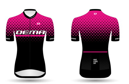 DEMA cyklistický dres dámsky black/magenta