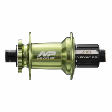 Novatec XD602SB/A-B12-ABG zadný náboj, 6-dier, 32 dier, 12x148 mm, Shimano HG, anodized green, OEM