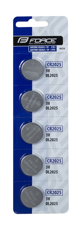 FORCE batéria mincová CR2025 / 3V 1 x 5 ks